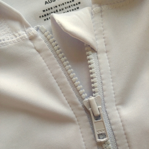 ROXY NEW Essentials Hooded Long Sleeve Zip-Up Rashguard White - Picture 4 of 9